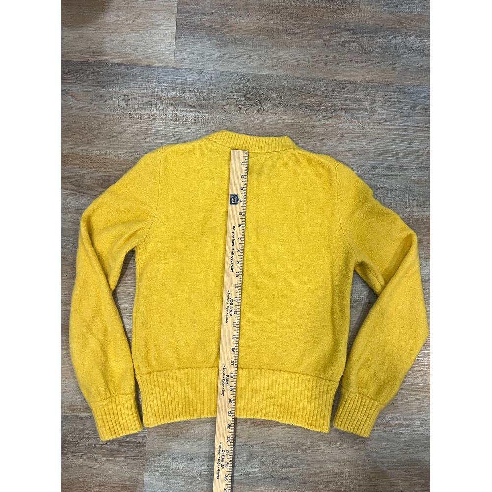 J.Crew Mustard Yellow Sweater Women Size M Merino Wool Blend Crewneck Soft Cozy - Picture 11 of 11